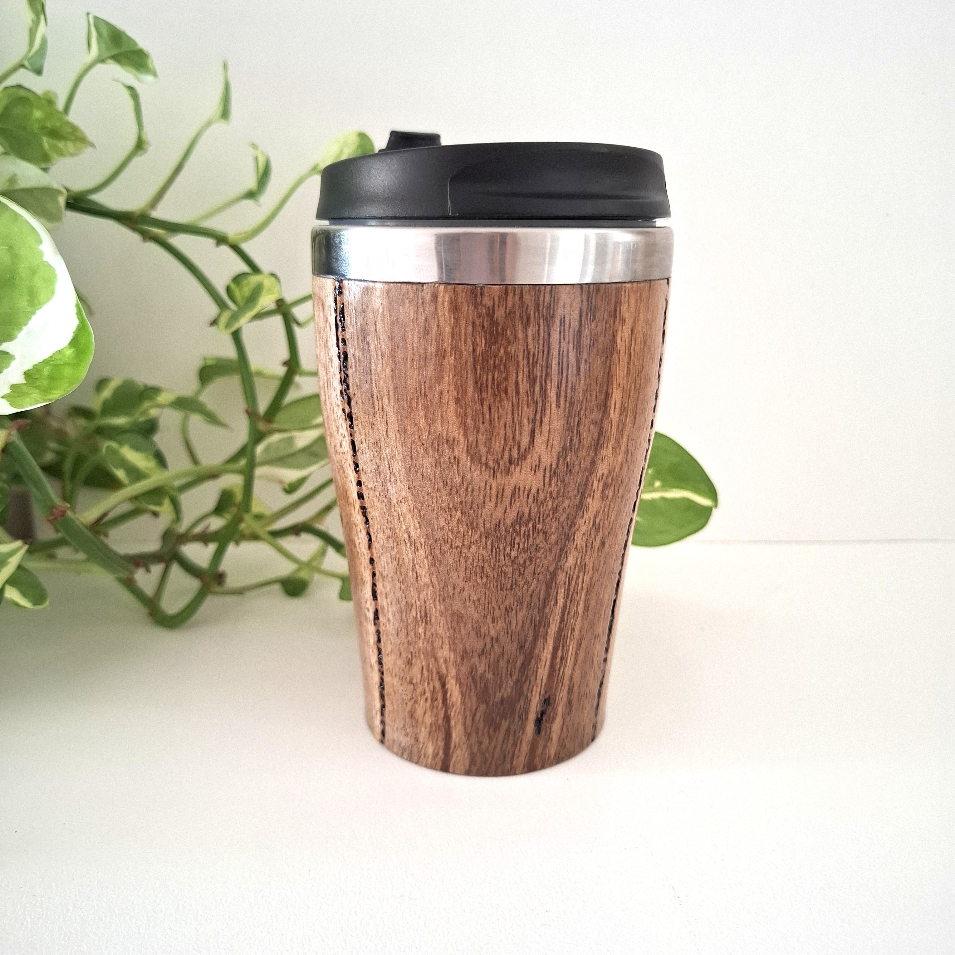 Handmade Wooden Travel Mug: Insulated Eco-Friendly Coffee Tumbler