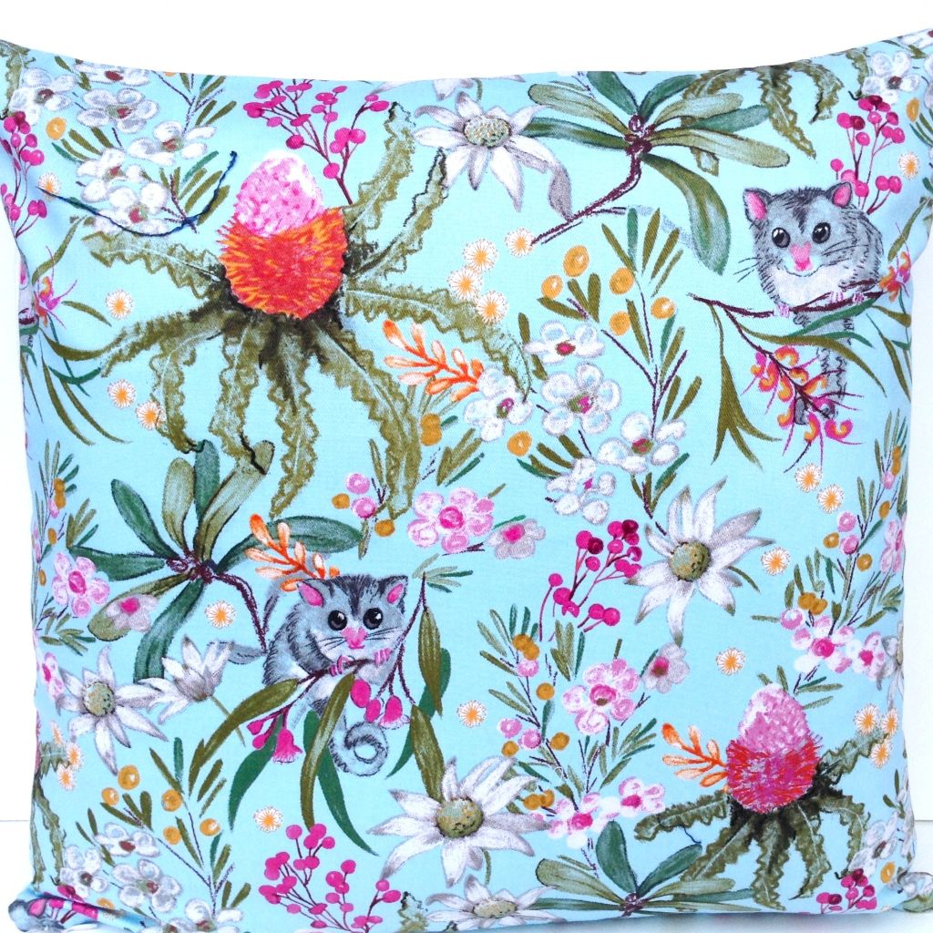 Cute possum cushion cover. Baby nursery, kids' bedroom 45x45cm
