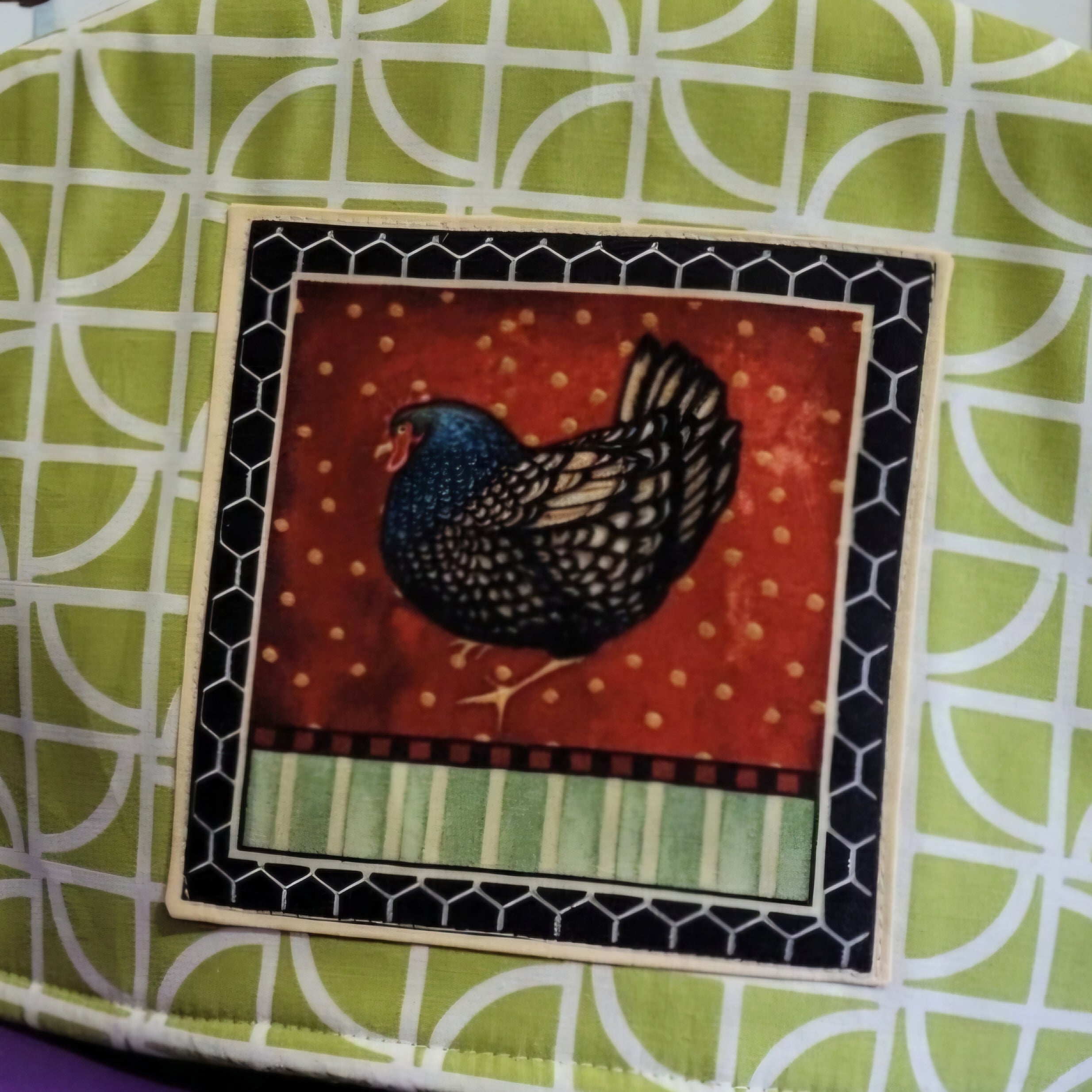 Chicken Design Fabric 3 Cup Teapot Cosy
