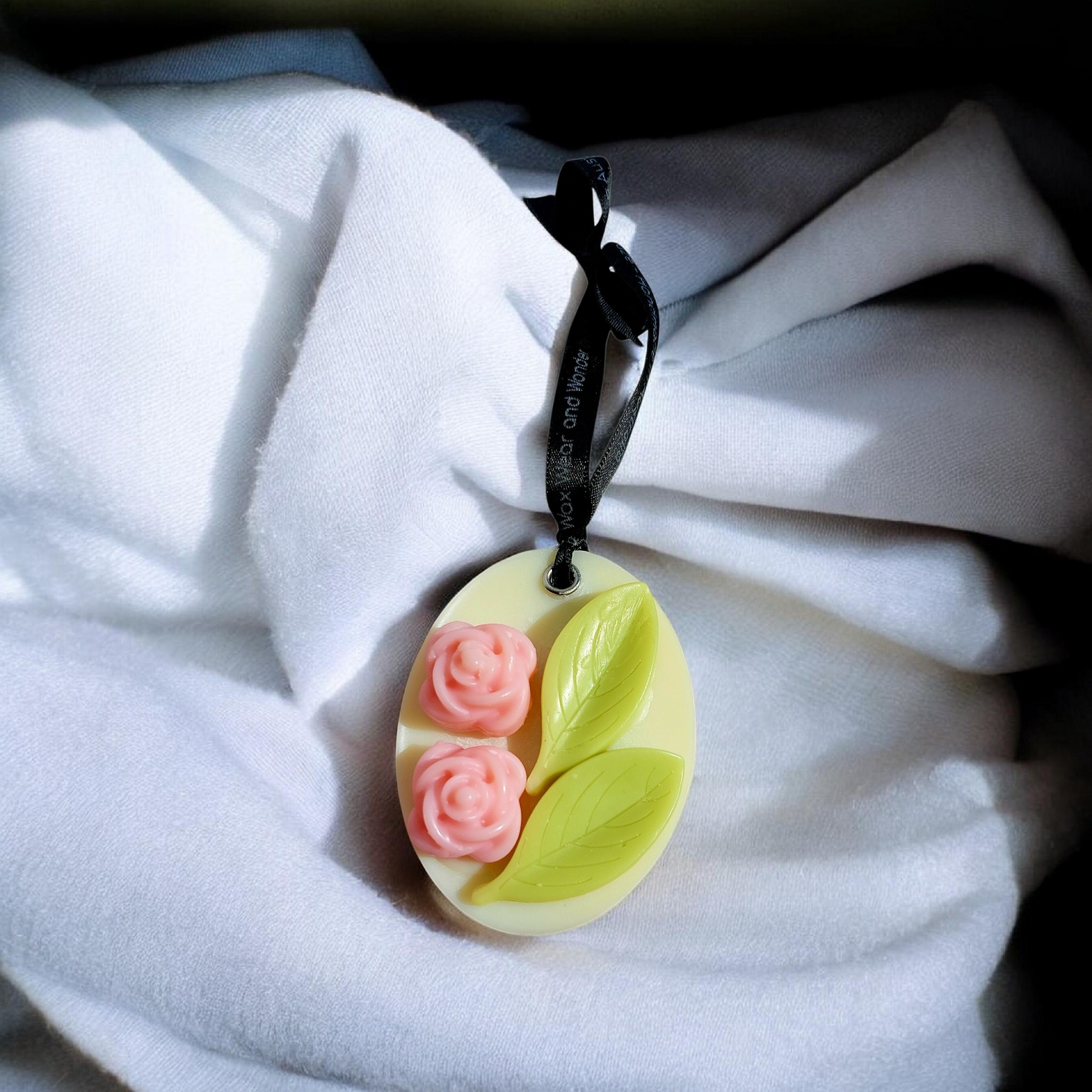 Scented Soy Wax Sachet | Handmade Wardrobe & Drawer Fragrance | Oval - Cherry Blossom