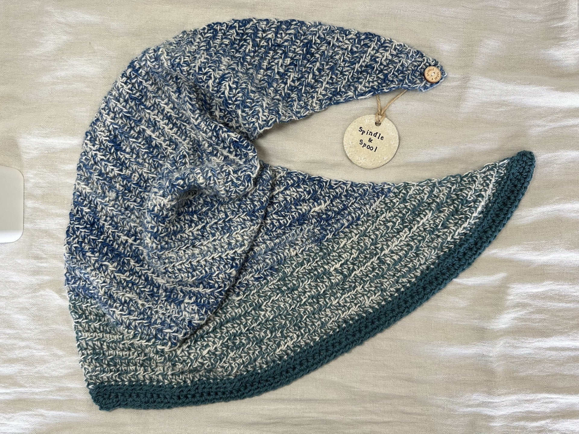Cosy 'Azure' Alpaca, Wool & Silk Handspun Scarf
