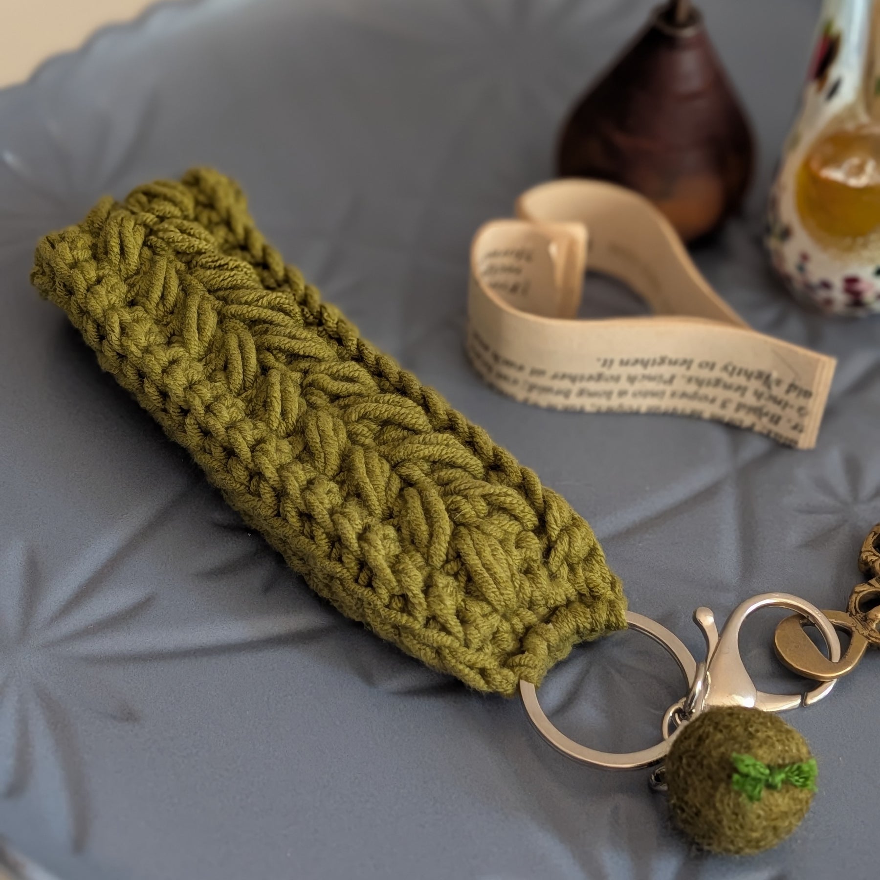 Keychain Bracelet Fob Green