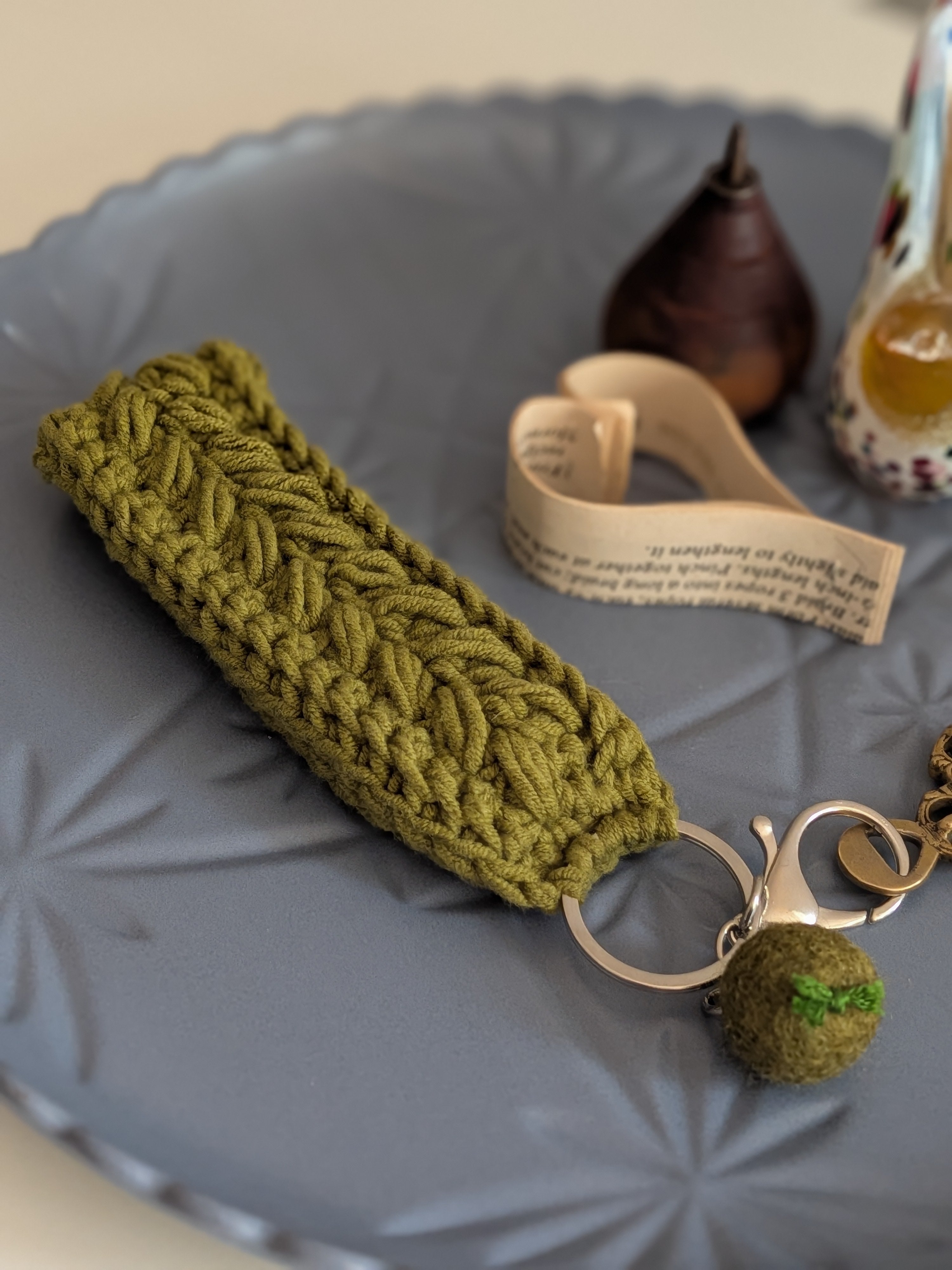 Keychain Bracelet Fob Green