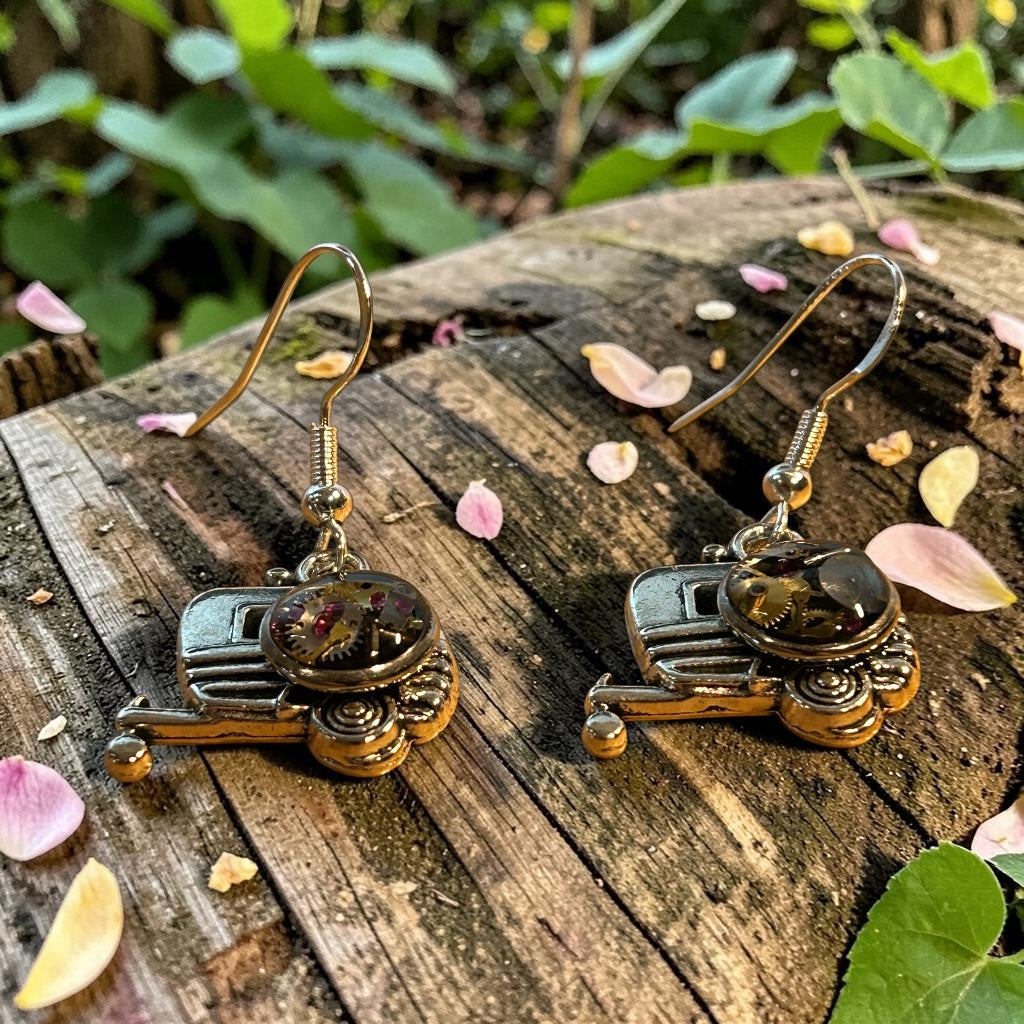 Steampunk watch parts Caravan earrings