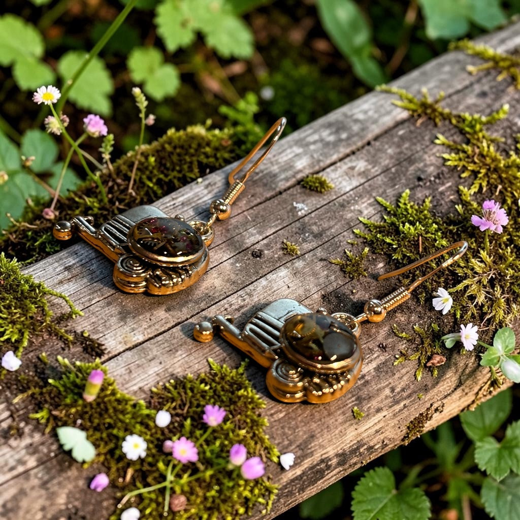 Steampunk watch parts Caravan earrings