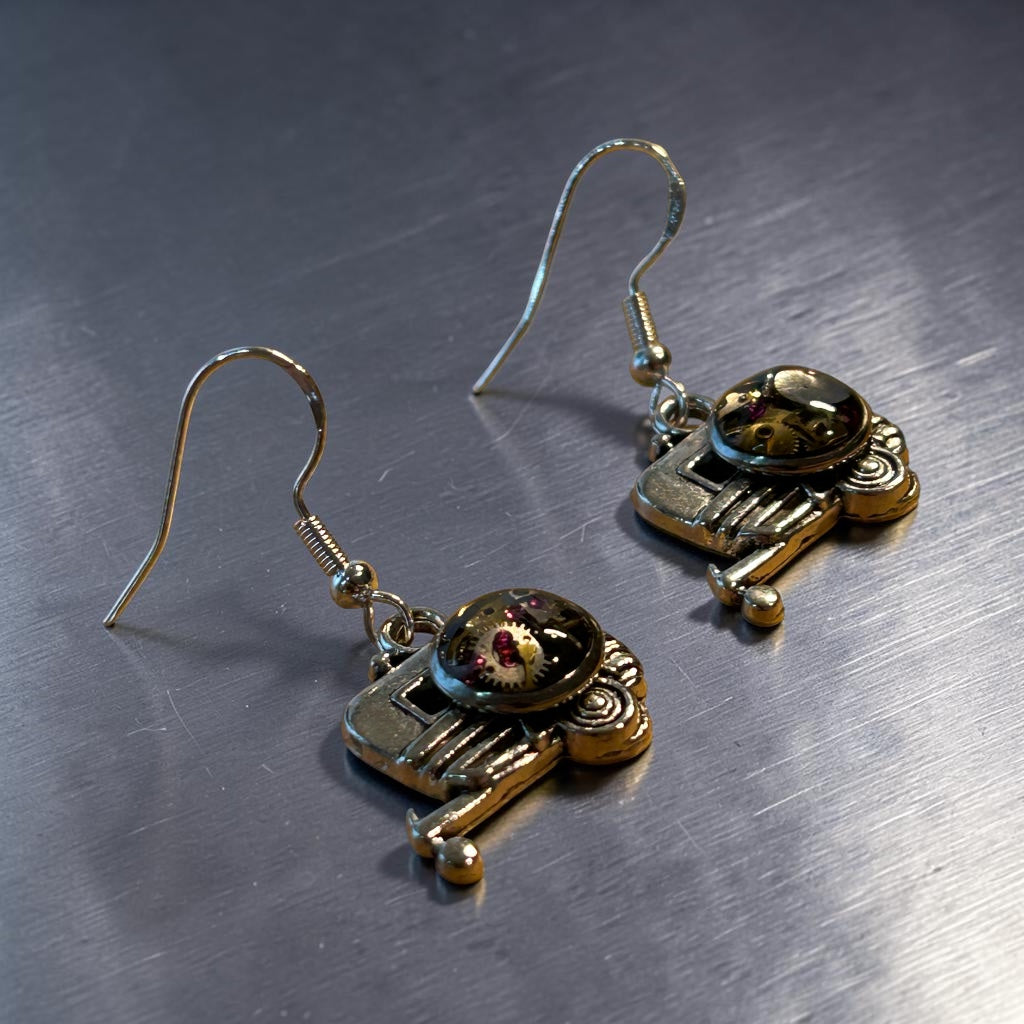 Steampunk watch parts Caravan earrings