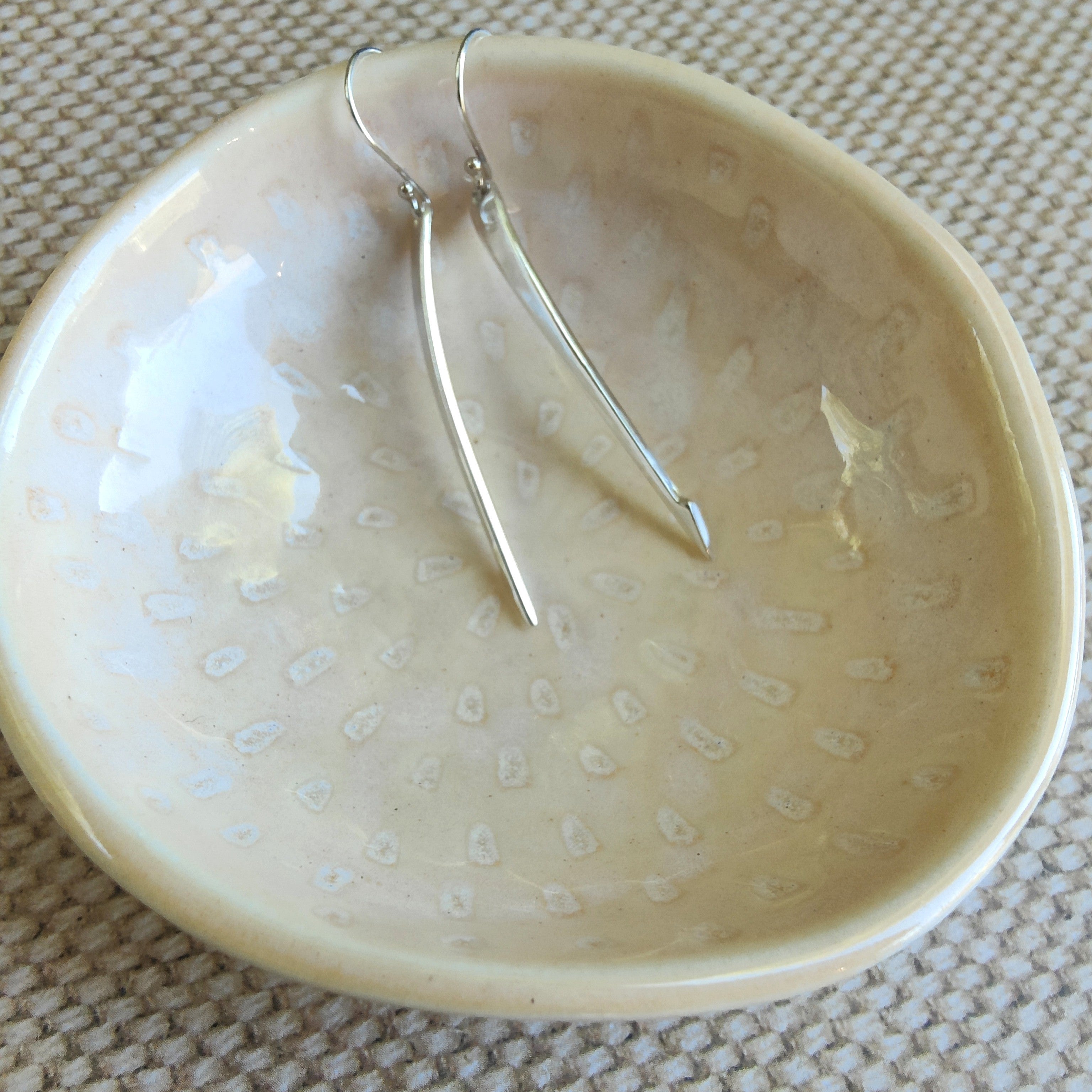 Sterling Silver Pickle Fork Tine Earrings – Handmade from Vintage Silver