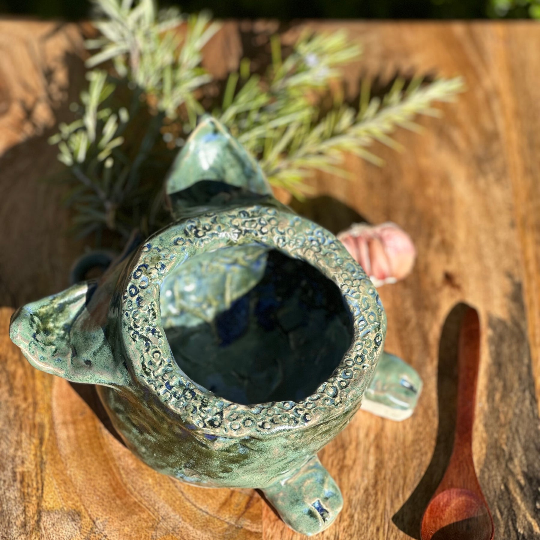 Large Pig Salt Cellar Pot - Ocean