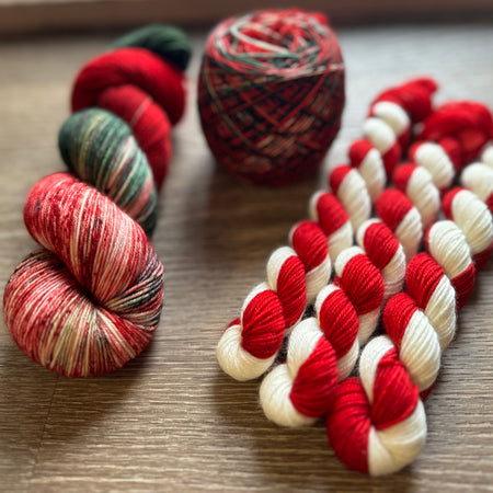 Christmas Yarn - 4ply Deluxe Hand Dyed Christmas Sock Yarn