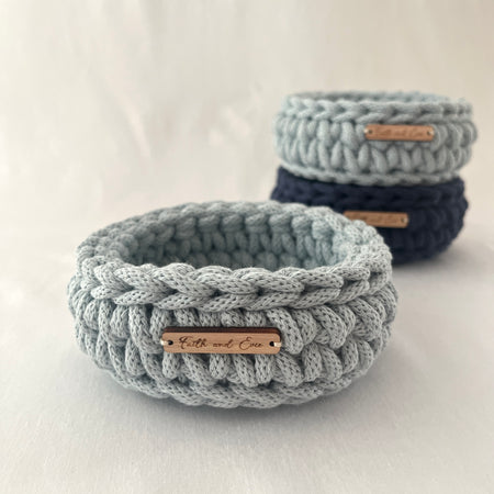 Mini Basket - crocheted - colour Misty