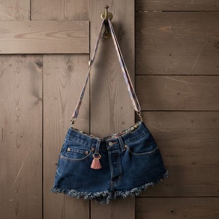 UPCYCLED DENIM JEANS HOBO BAG