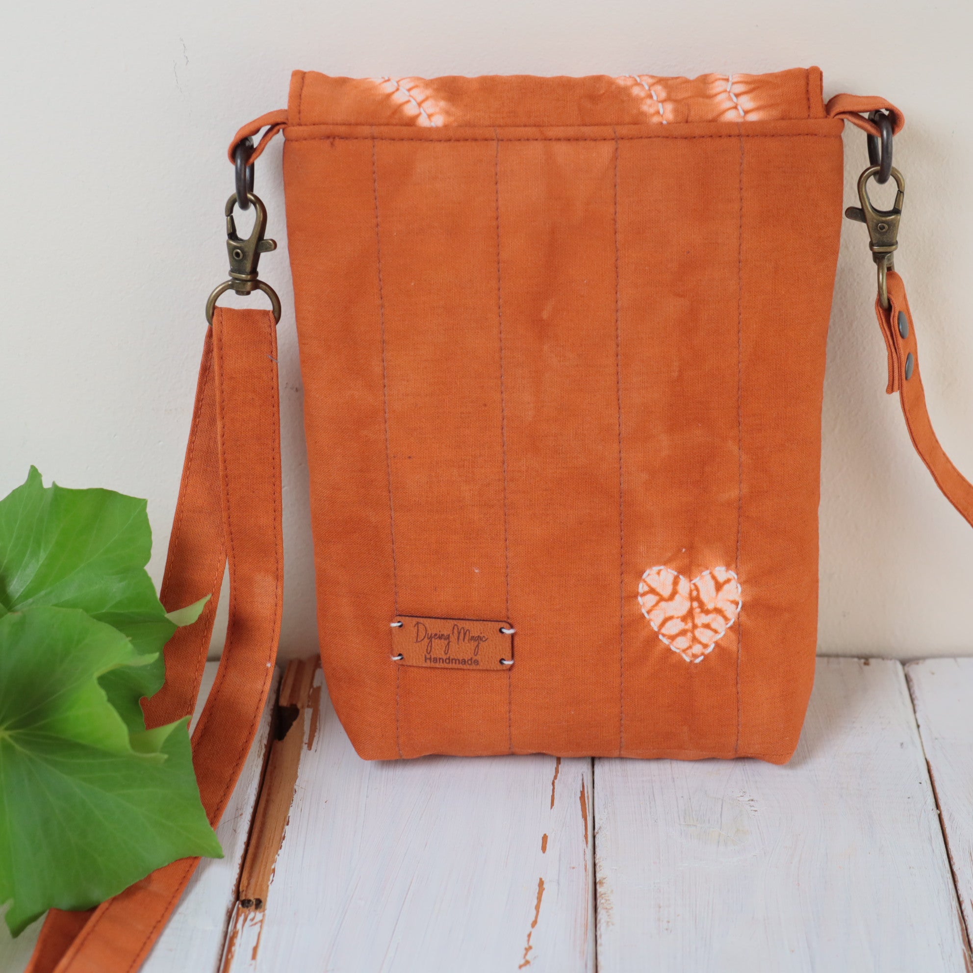 Tie Dyed Small Messenger/Cross Body Bag, Ochre