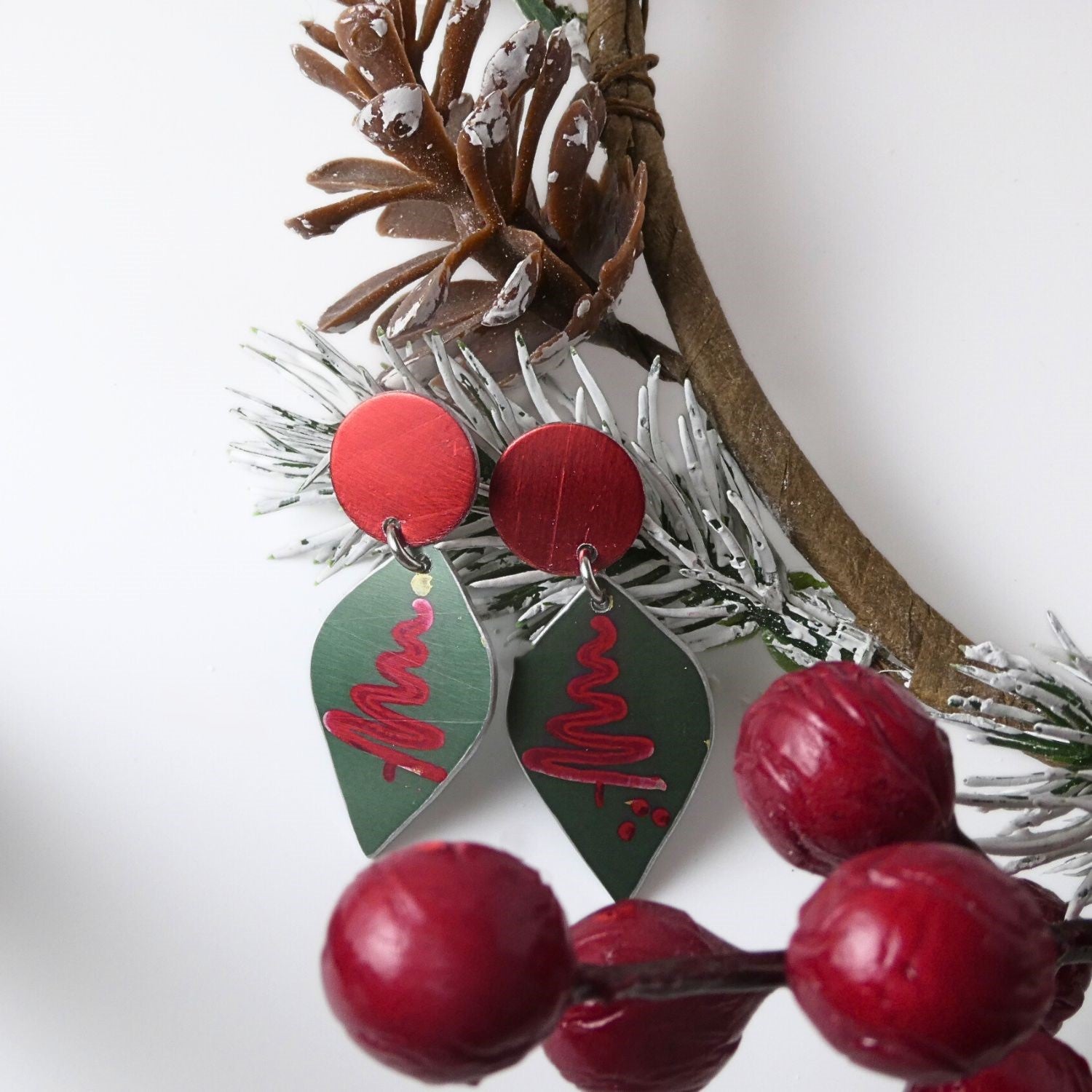 Anodised aluminium earrings - Christmas Cheer Collection