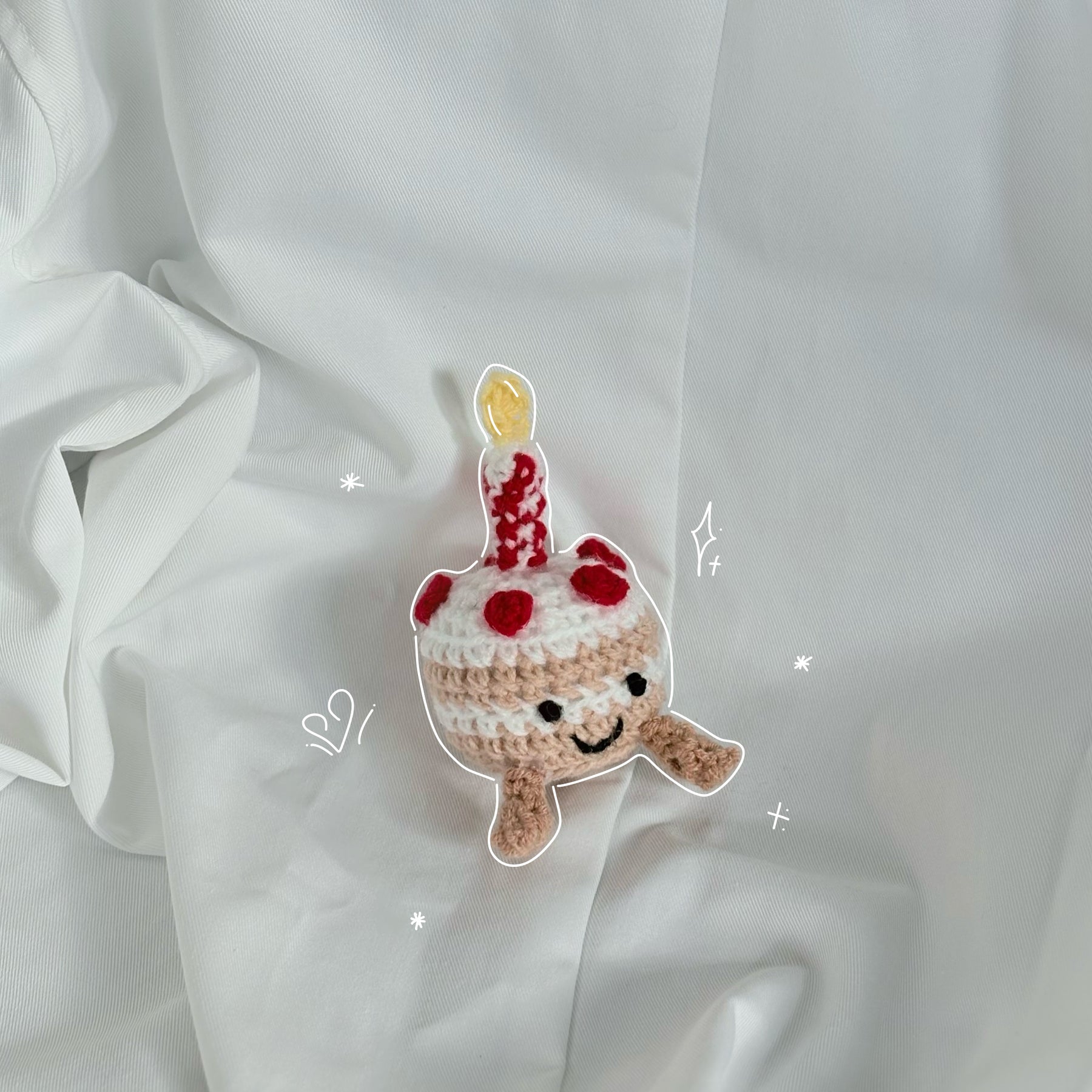 Crochet Birthday Cake Keychain
