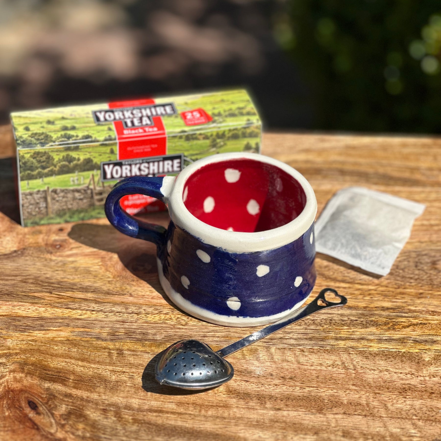 Polka Dot Mug  - Red and Blue