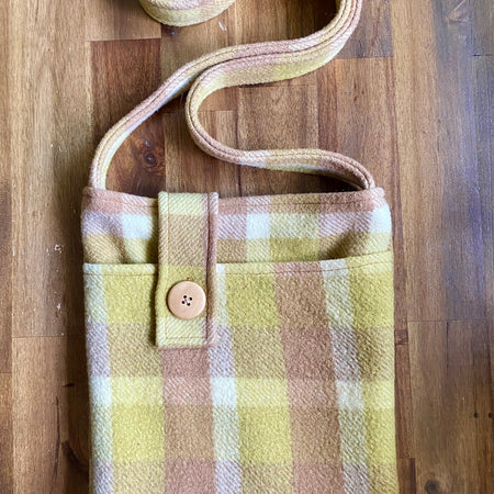 Upcycled Woollen Blanket - Cross Body Bag - Multi