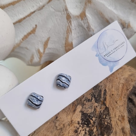 Midnight Marble Studs