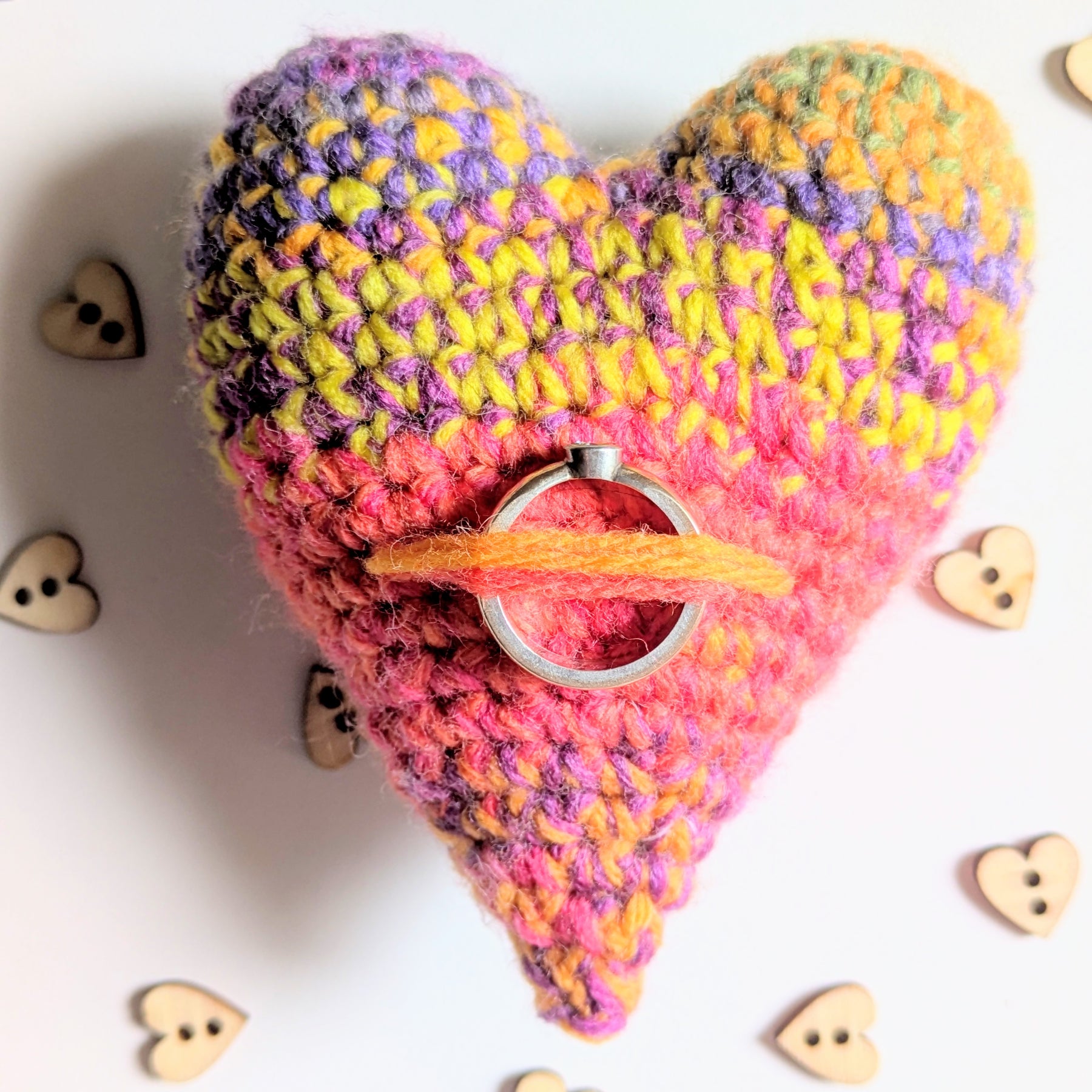 'Love Is Love' Heart Handmade Crochet Rainbow Valentine