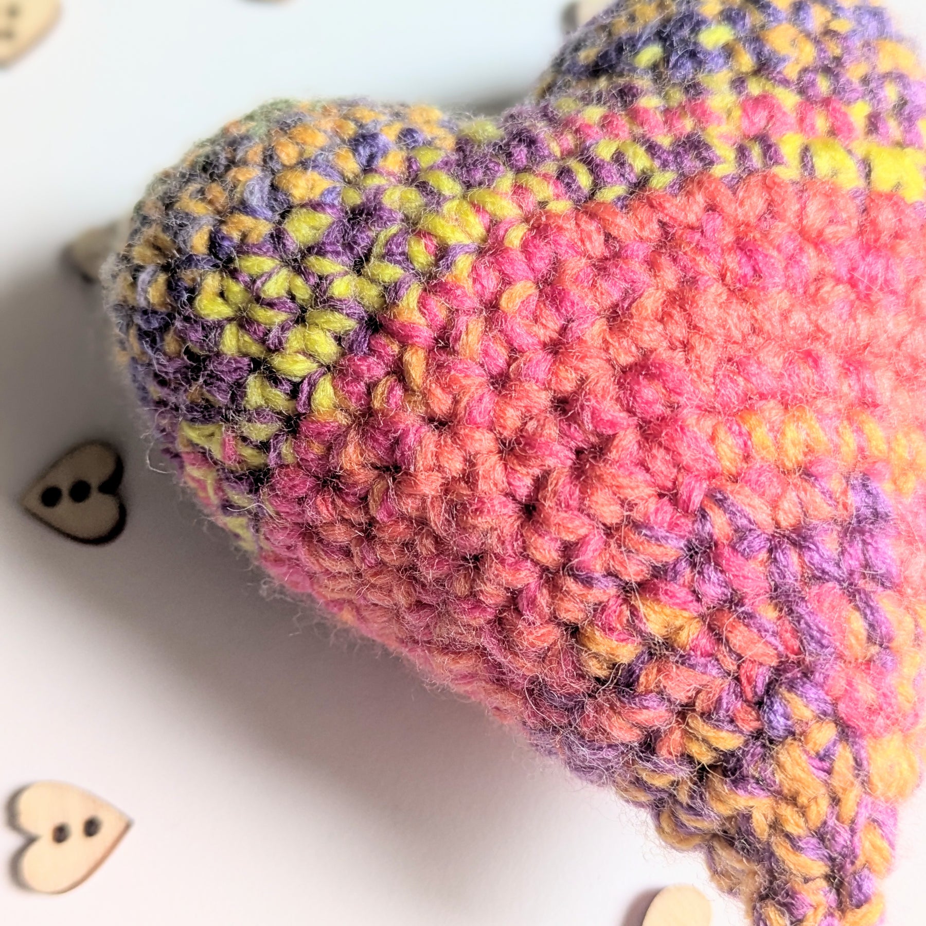 'Love Is Love' Heart Handmade Crochet Rainbow Valentine