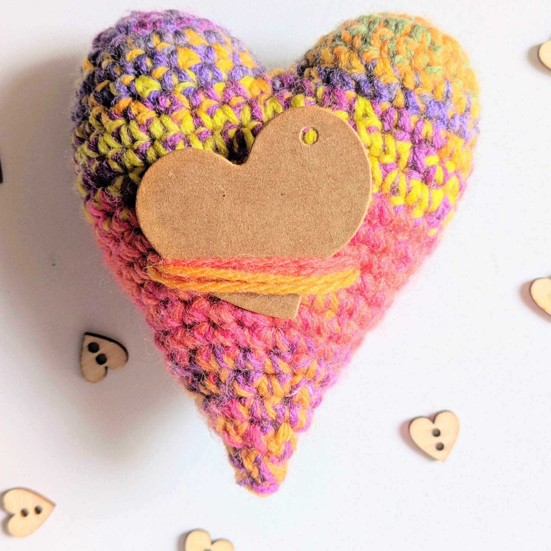 'Love Is Love' Heart Handmade Crochet Rainbow Valentine