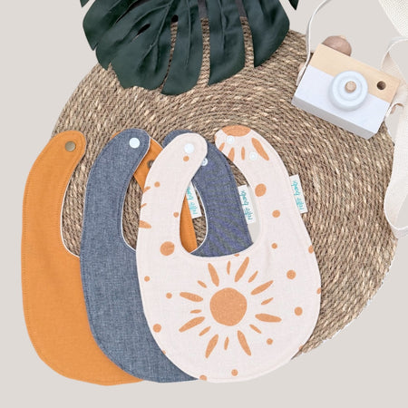3 Dribble Bibs - Neutral Suns - Baby Bibs