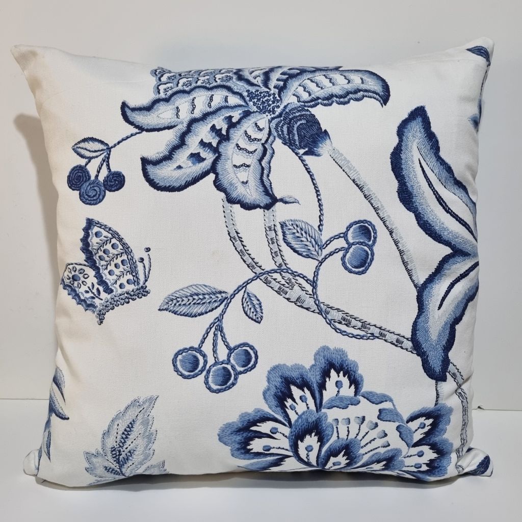 Blue and White Floral Cushion Covers-Hamptons Style-45x45cm