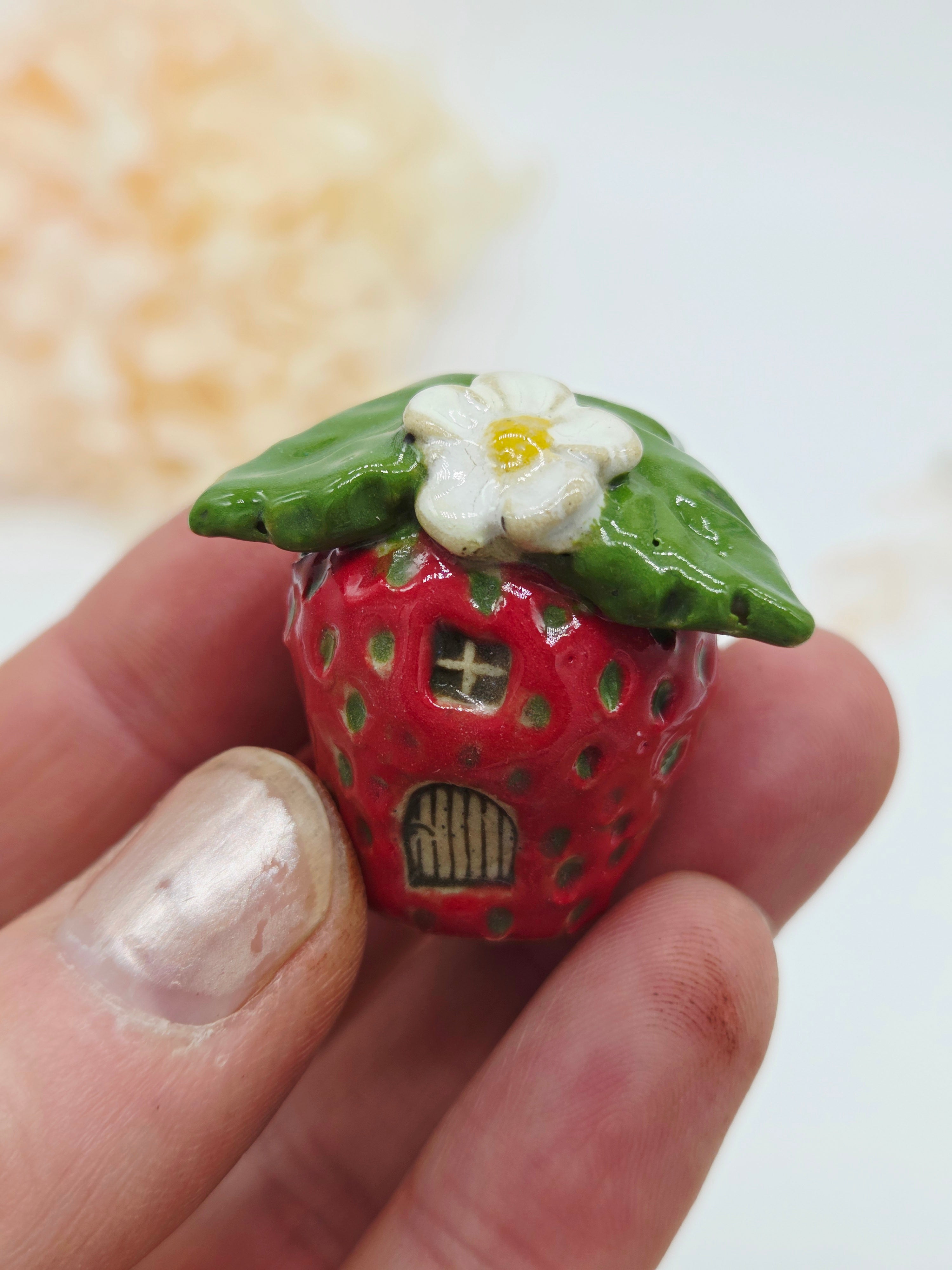 Strawberry Tiny Cottage - Brown Door