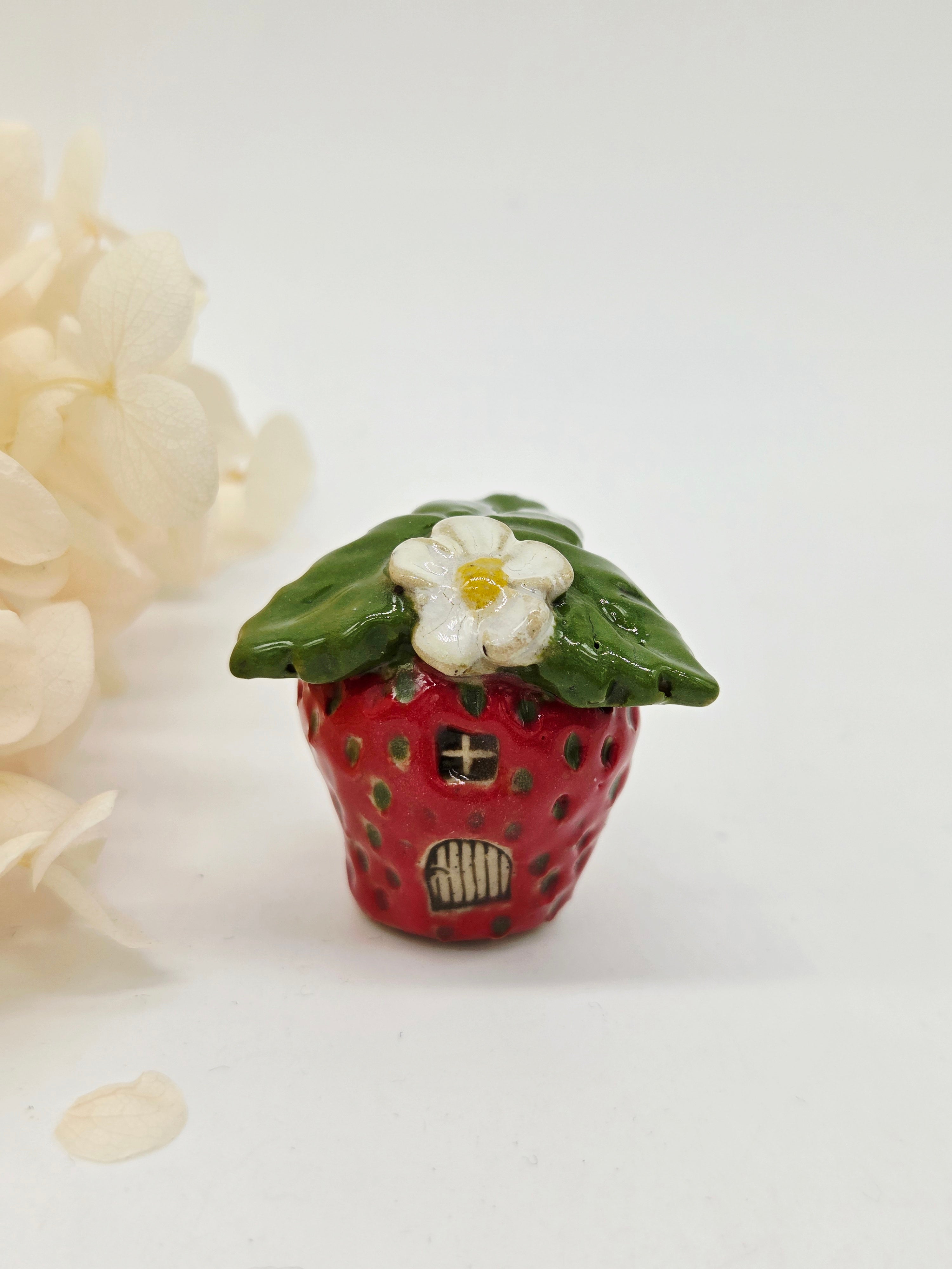 Strawberry Tiny Cottage - Brown Door