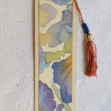 Handmade Watercolour Iris Bookmark | Framed Mini Artwork for Book Lovers