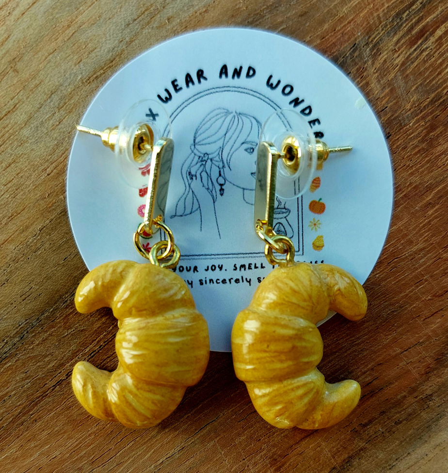 Butter Croissant Earrings | Food Inspired Statement Earrings