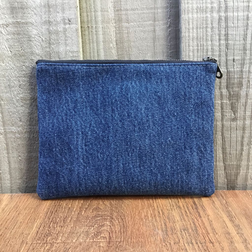Upcycled Denim Purse – Two Red Hearts