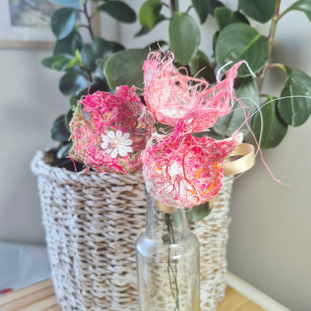 Bunch of 3 Fabric Flowers
