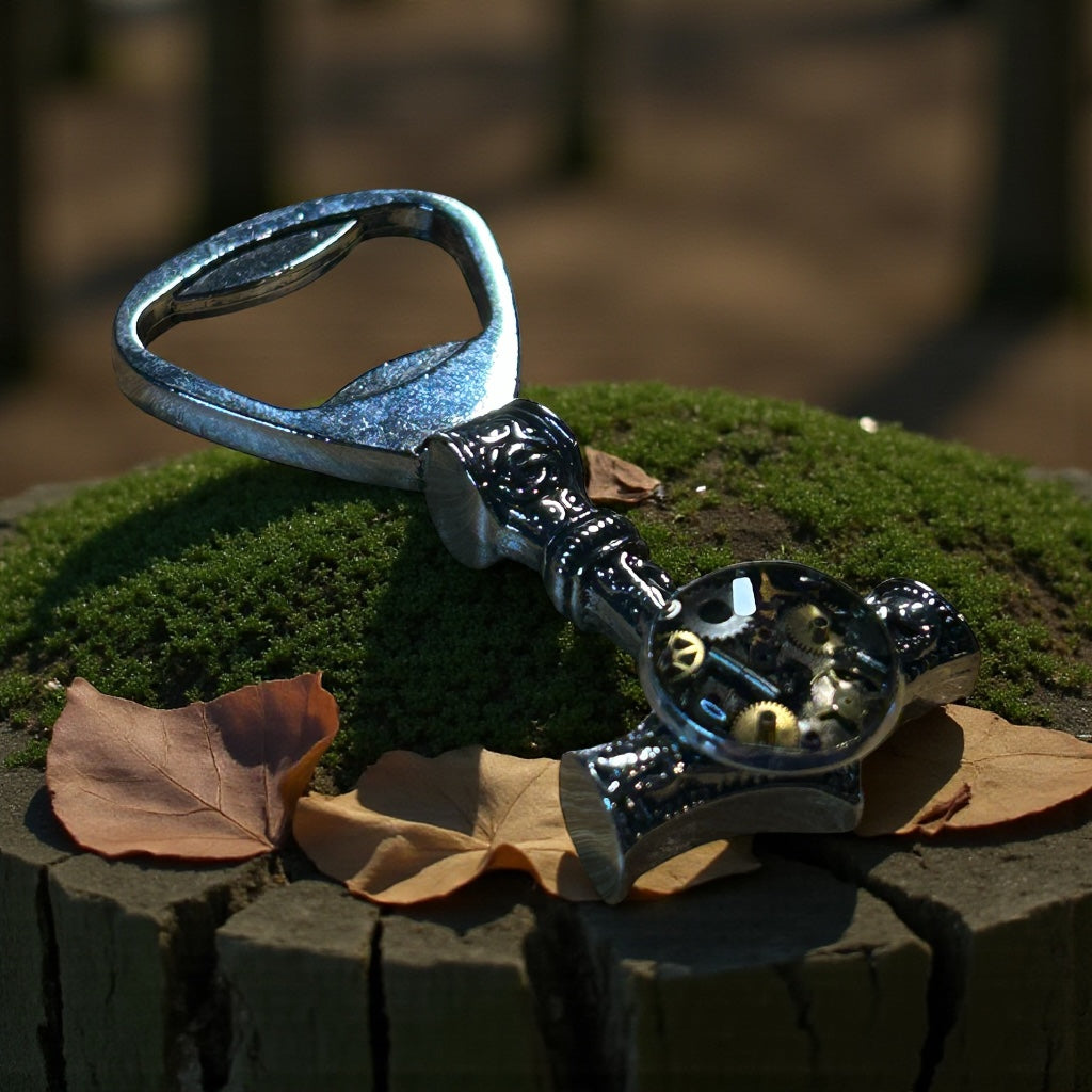 Steampunk watch parts hammer bottle opener