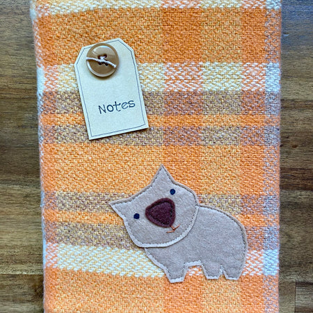 A5 Upcycled Notebook Wombat - Orange