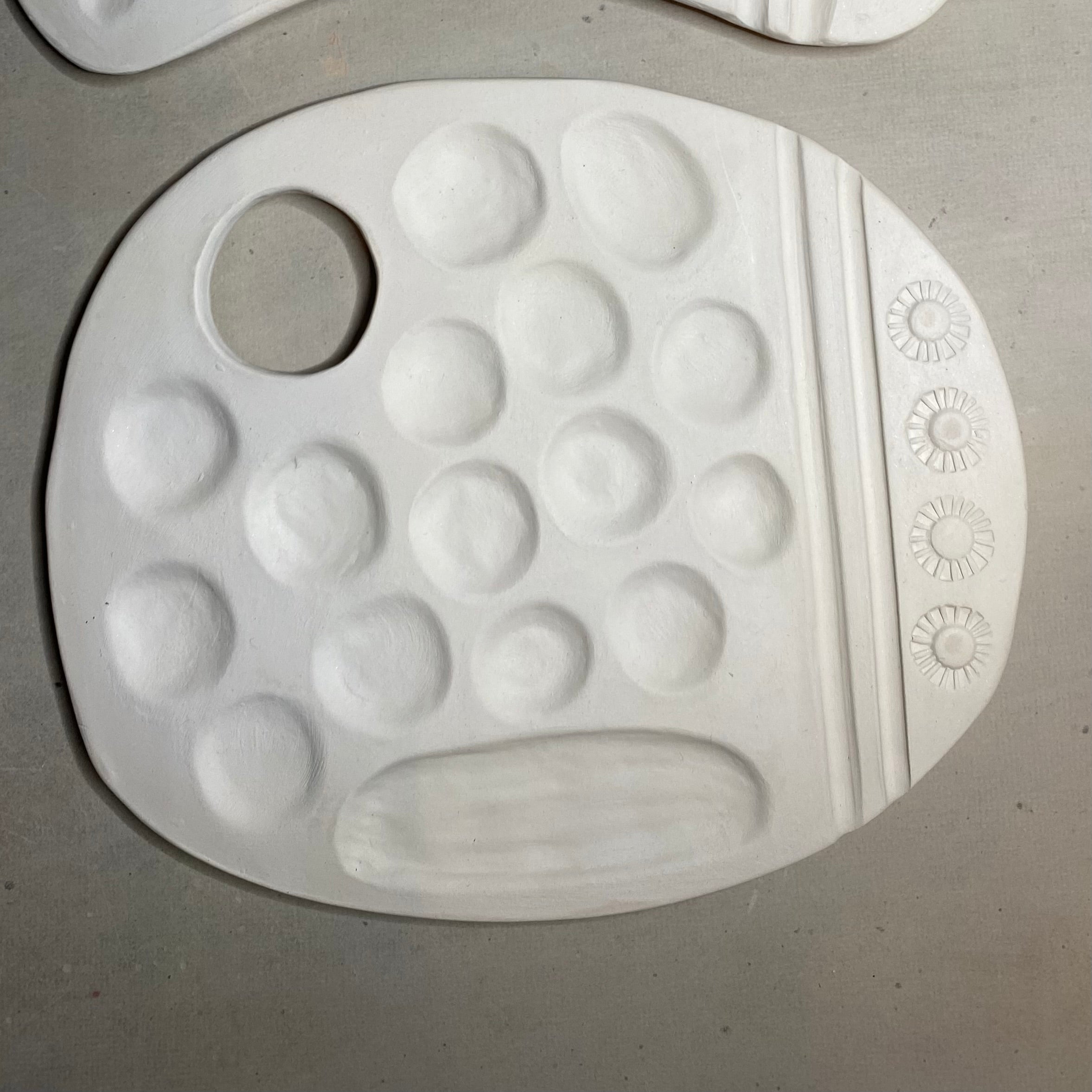 Pink heart latte cup, paint palette, brush rinse pot|Custom order for Sarah