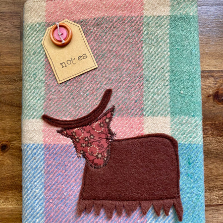 A5 Upcycled Notebook Highland Cow - Multi