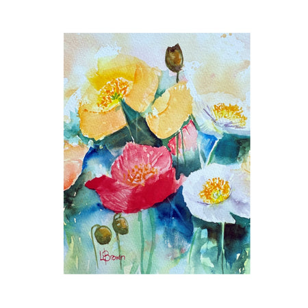 Mini Blooms #27 Poppies Original Watercolour Painting