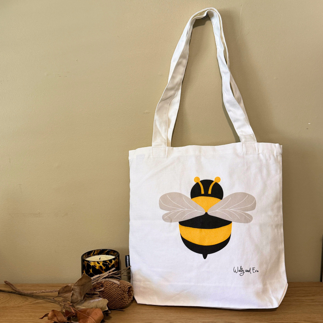 Buzzy Bumble Bee 100% Cotton Tote Bag