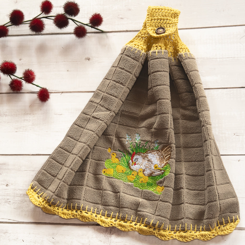 Embroidered Hanging Tea Towels / Hand Towels - Single Sided