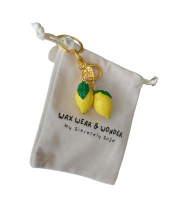 Lemon Bag Charm & Key Ring | Food Inspired Accessories