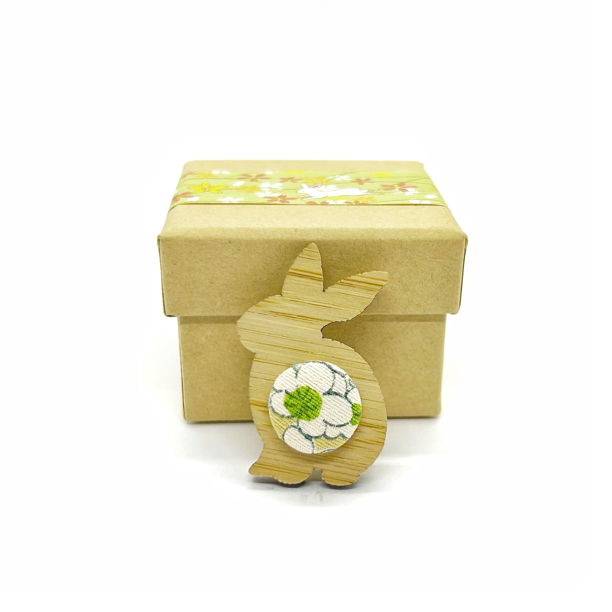 Bunny Brooch with Gift Box - Green
