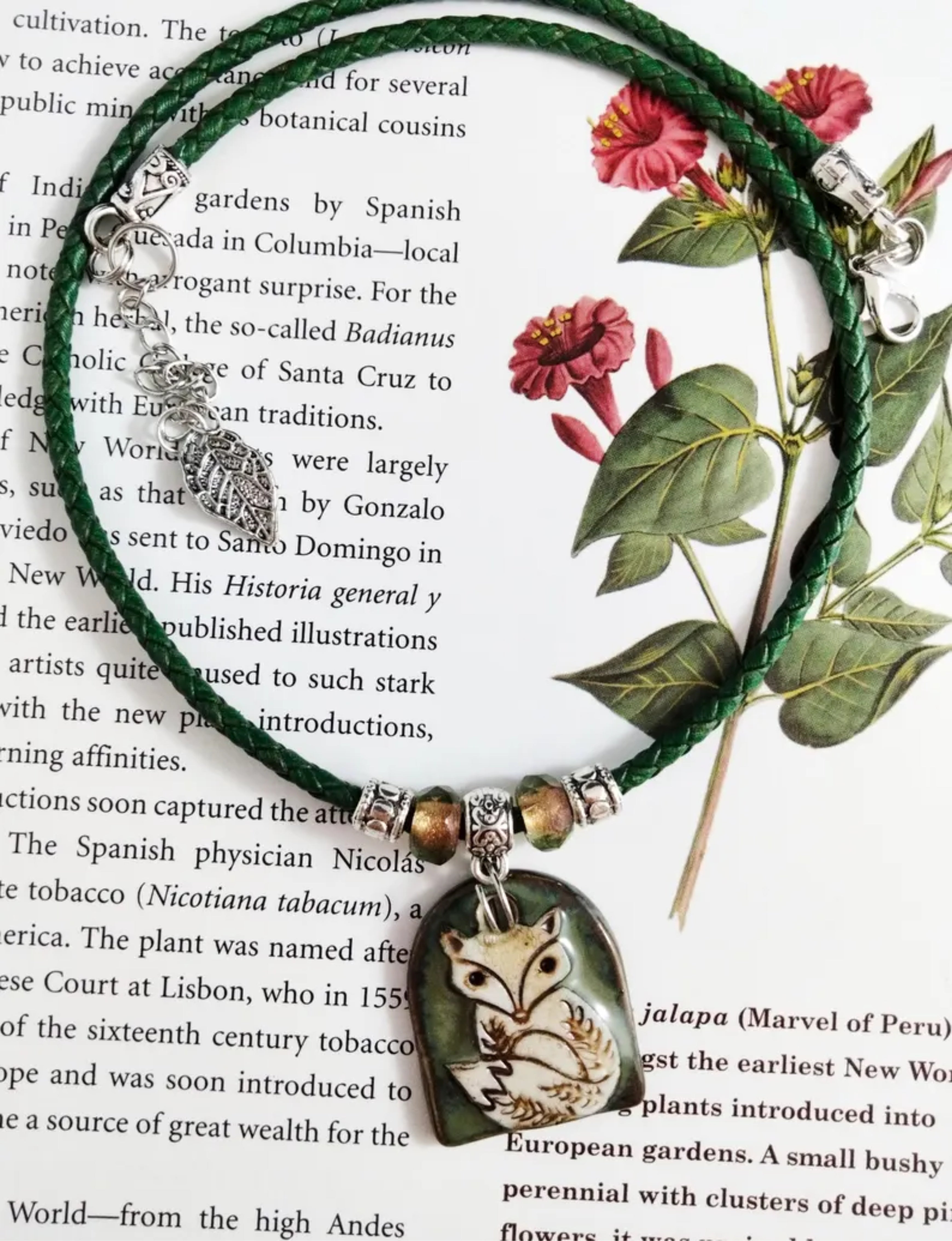 FOX CERAMIC PENDANT NECKLACE