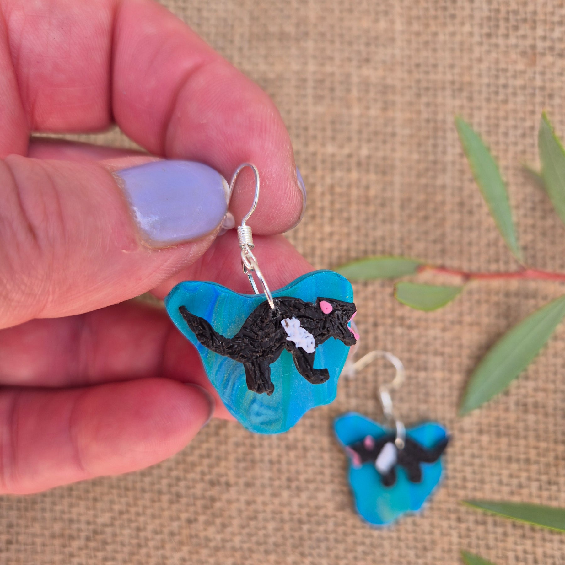 Tassie Devils in Tasmania Dangle Earrings