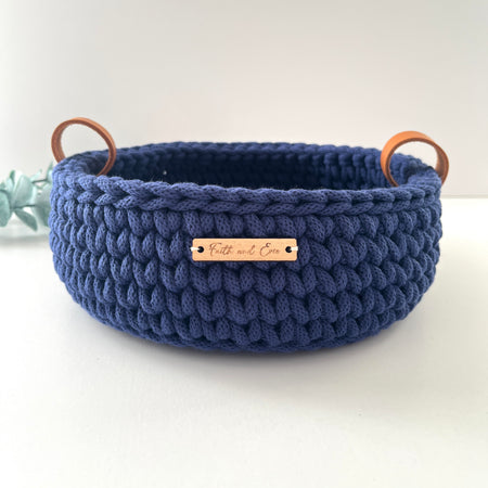 Crochet basket with handles - colour Ink