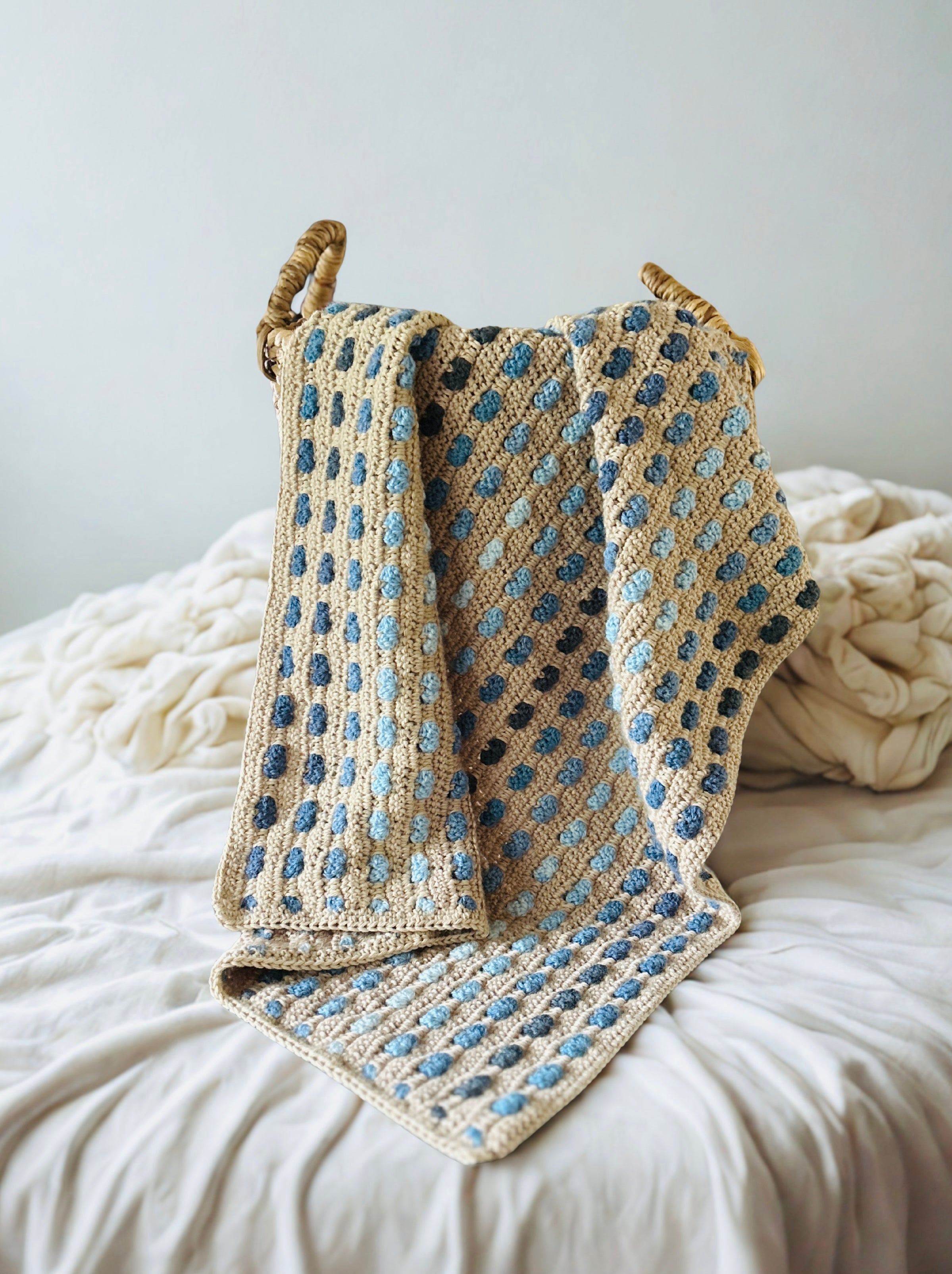 Baby Blue Pebble Drops Crochet Baby Blanket
