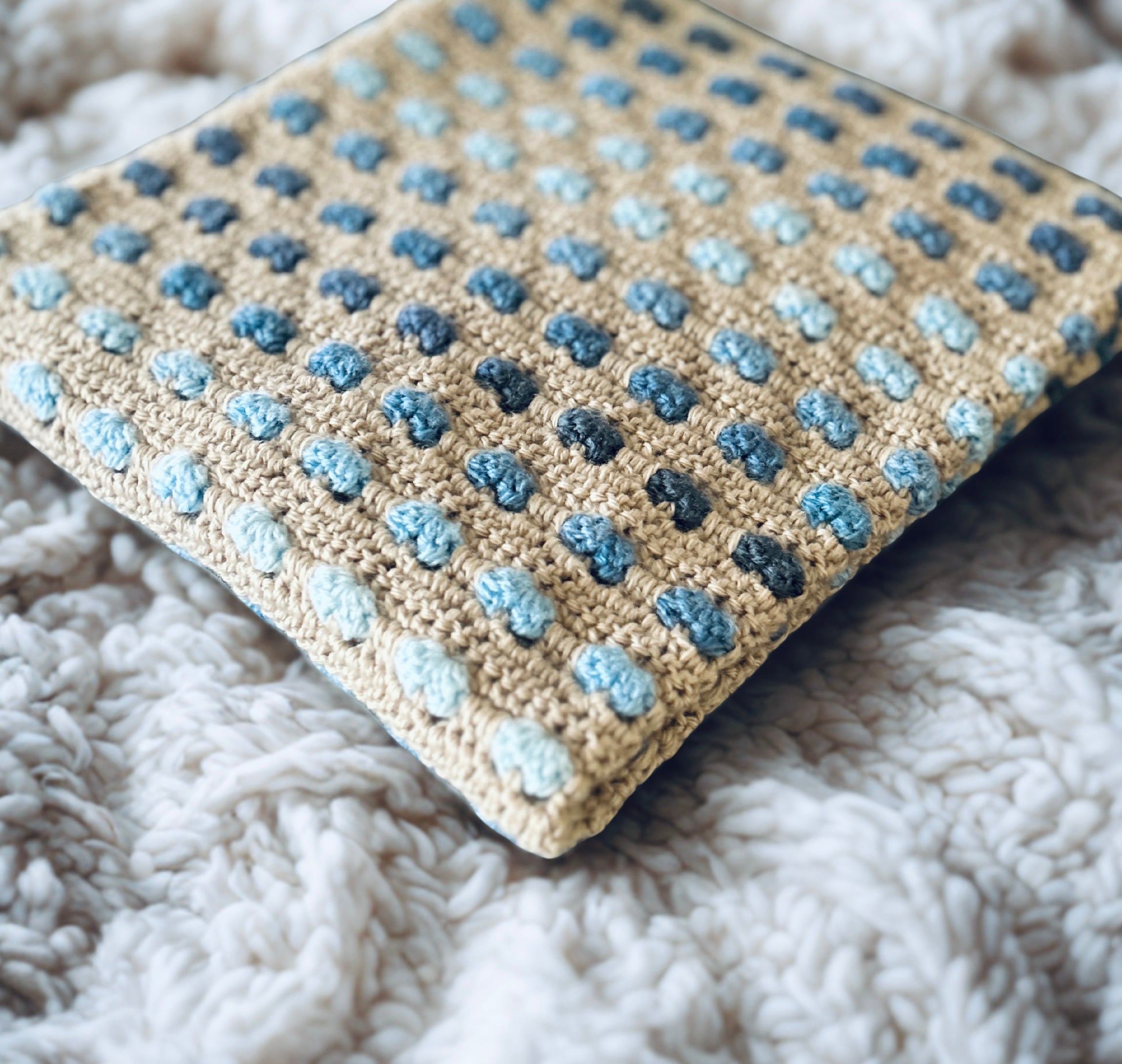 Baby Blue Pebble Drops Crochet Baby Blanket