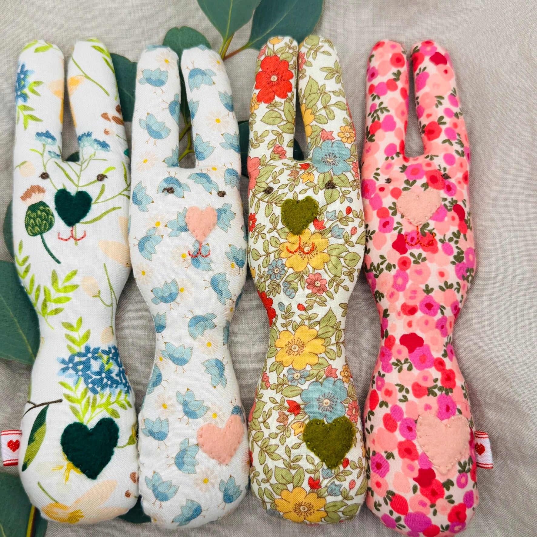 Handmade Bunny Rattle - Lots of options including Liberty