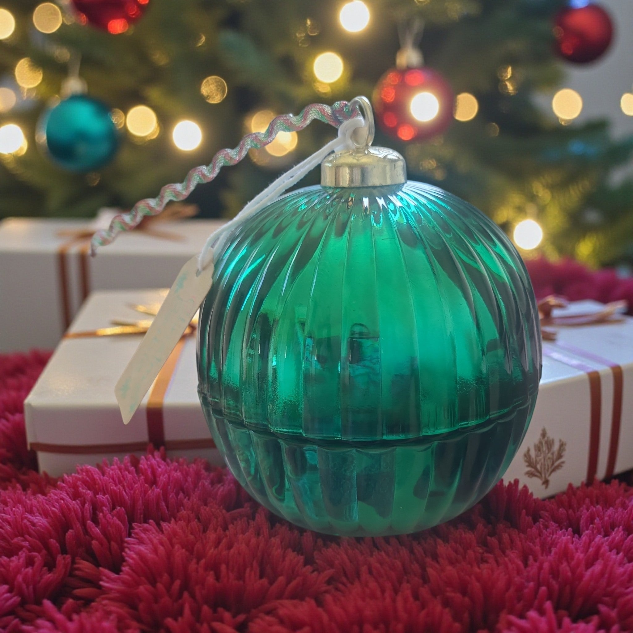 Christmas Bauble Soy Candle with Wooden Wick