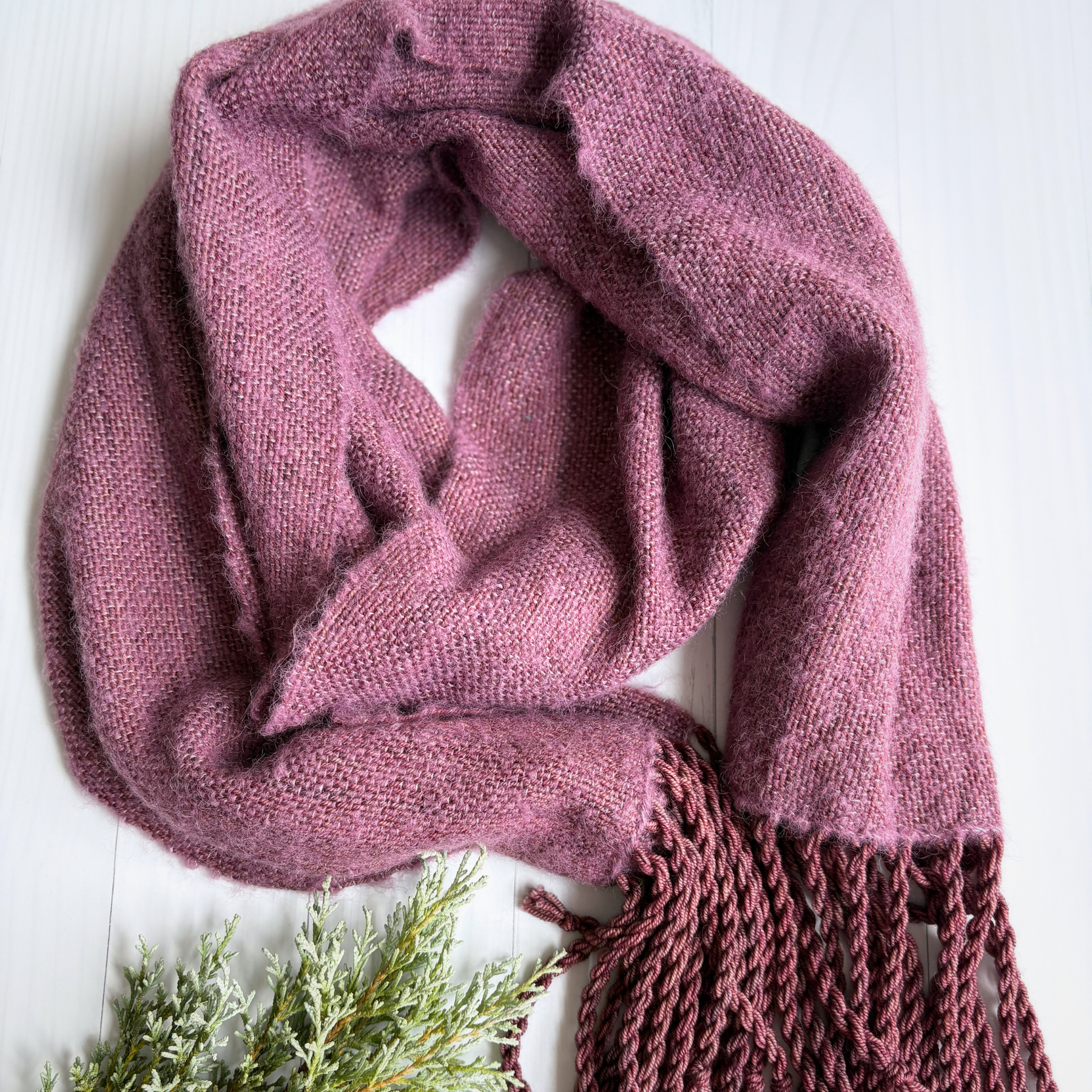 Handwoven scarf - wool/alpaca/silk - purple - gorgeously soft