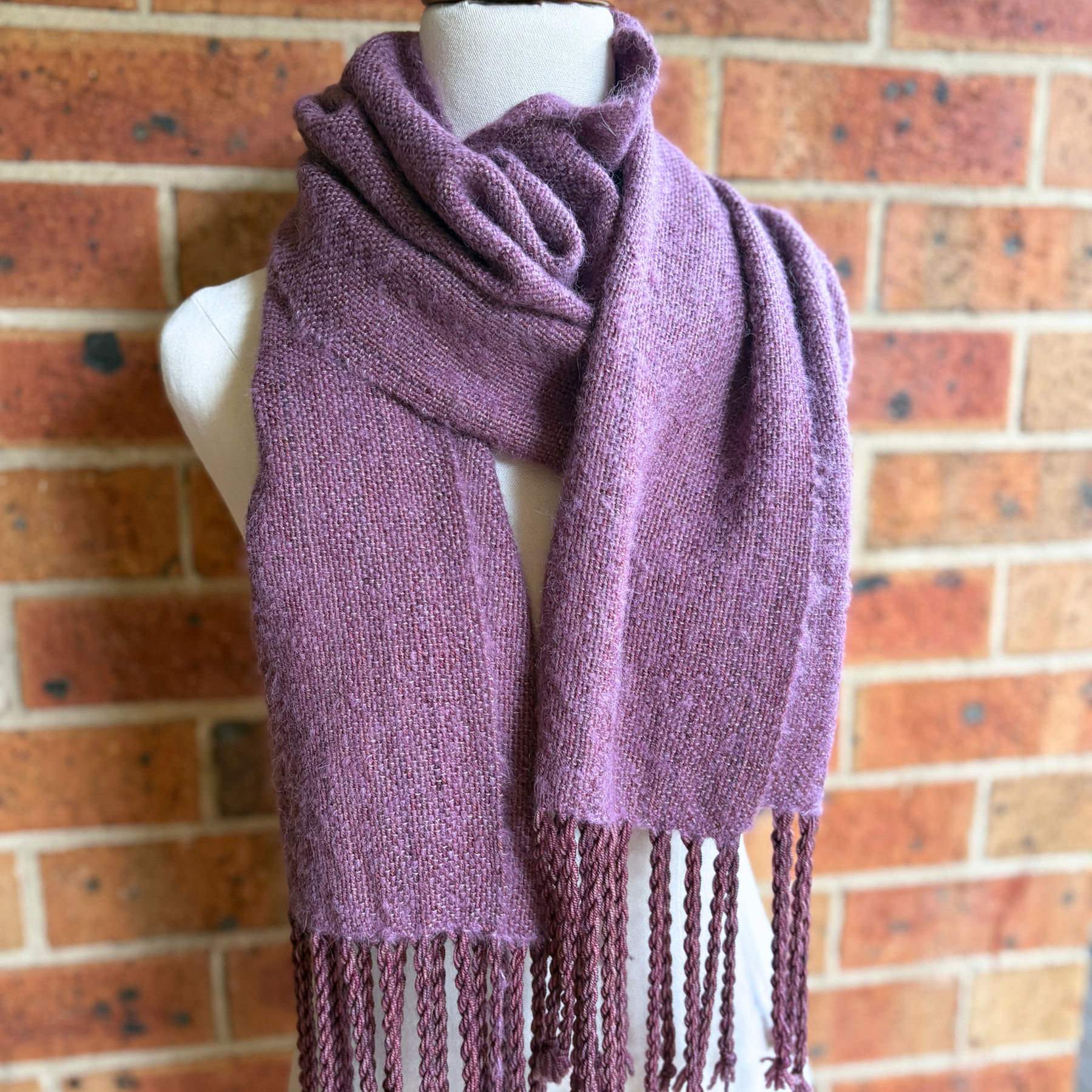 Handwoven scarf - wool/alpaca/silk - purple - gorgeously soft